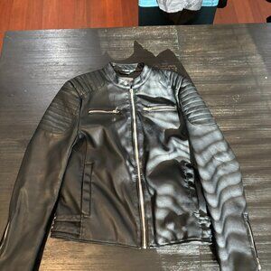 Zara faux leather motorcycle jacket XL